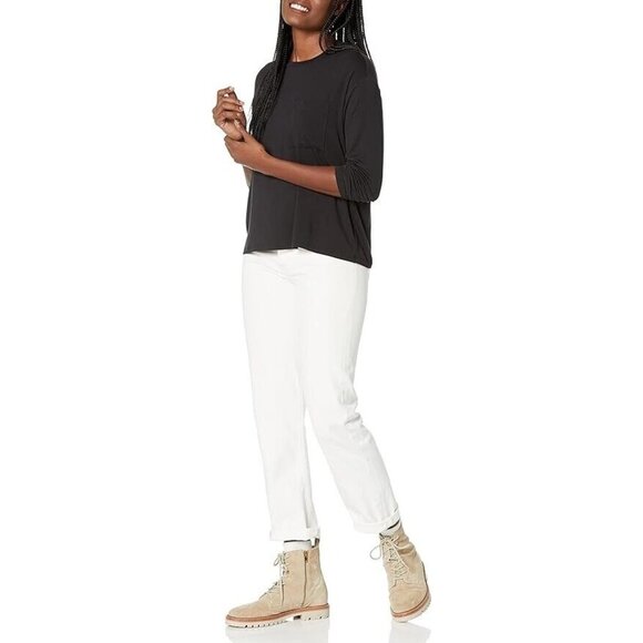 Daily Ritual Women's Jersey Relaxed-Fit LongSleeve Pocket Shirt Large New- Small - Picture 4 of 4